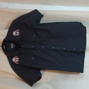 Retro Men’s Black Button Up with Sugar Skulls